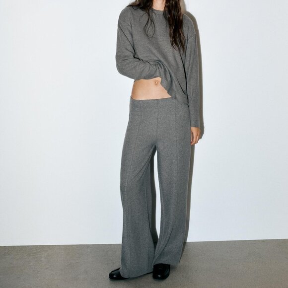 Zara Soft Trouser and Sweater Lounge SET - Anthracite Grey - Size Small - Picture 12 of 12